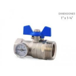 VÁLVULA ESFÉRICA RECTA CON TERMÓMETRO   