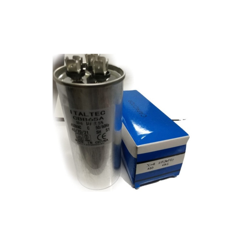 CAPACITOR DUAL 50+6 MF X450V