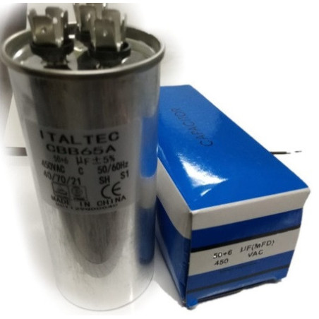 CAPACITOR DUAL 50+6 MF X450V