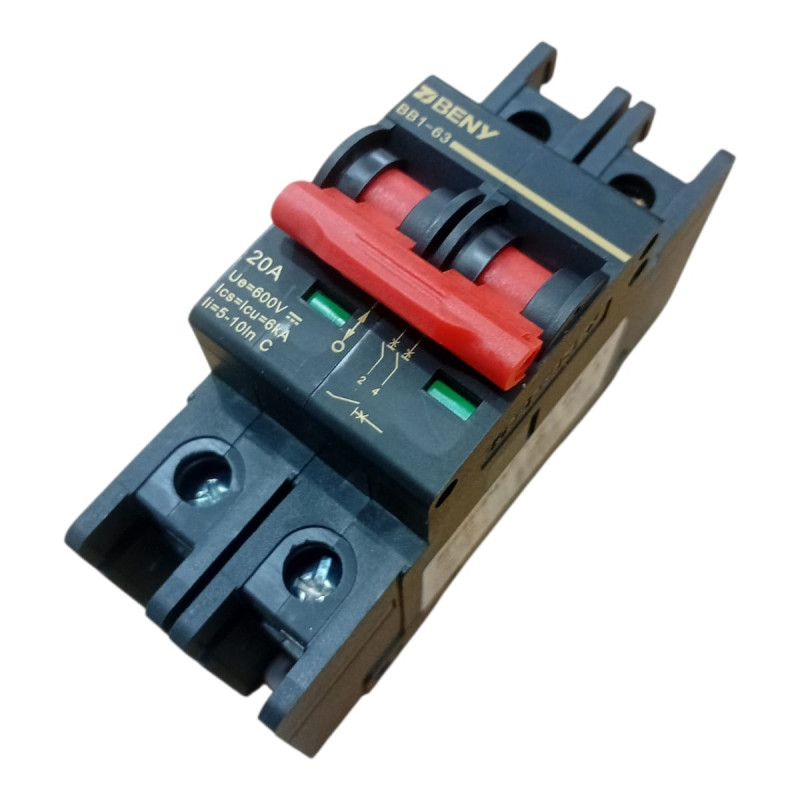 INTERRUPTOR TERMOMAGNETICO DC BENY 2P 20A