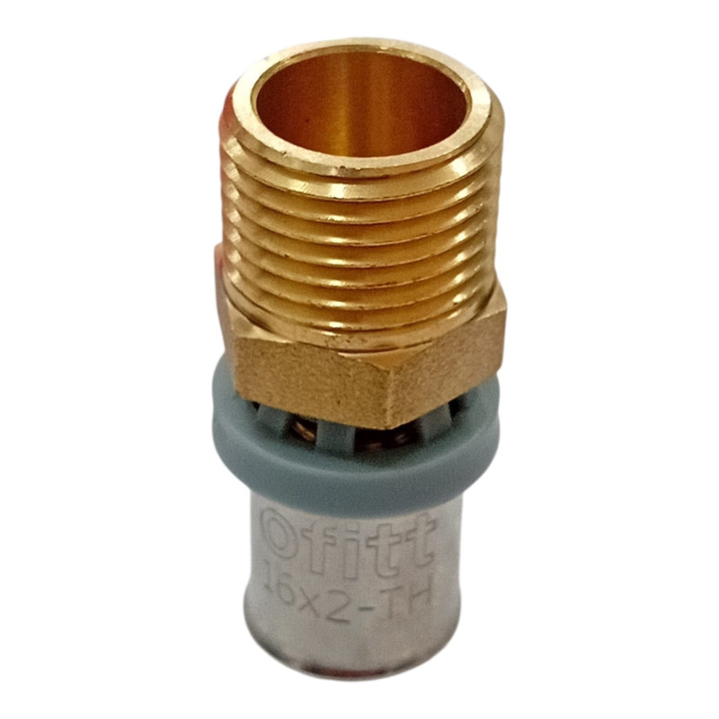 UNIÓN RECTA C/ROSCA MACHO Ø16x1/2"