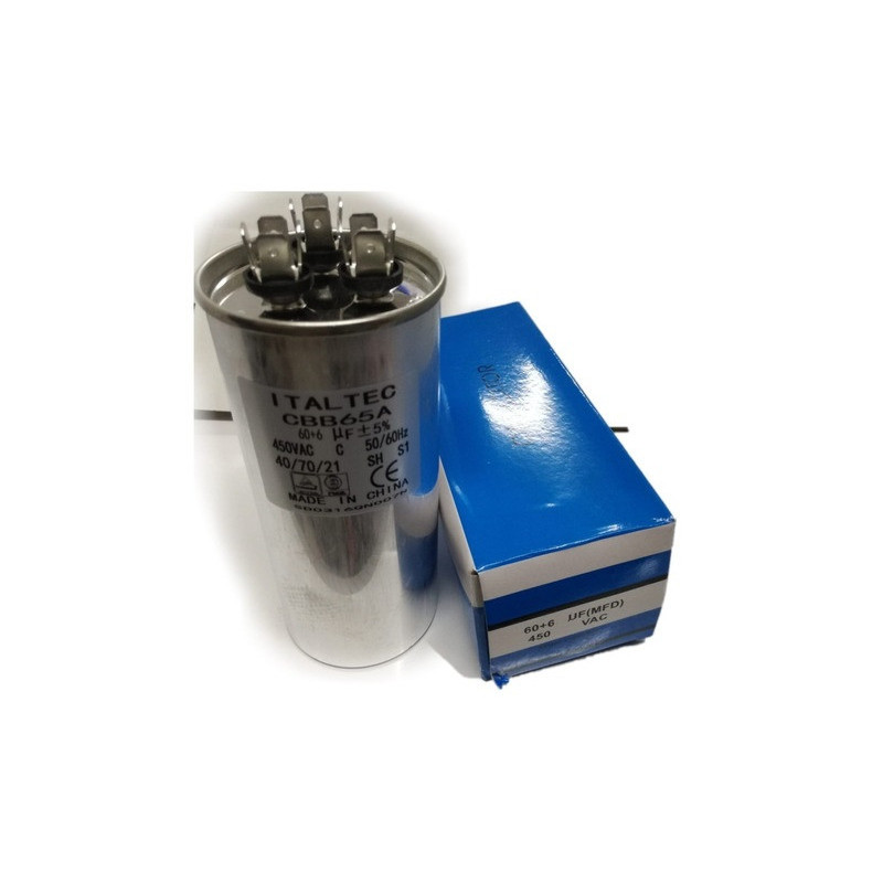 CAPACITOR DUAL 60+6 UF X 450V
